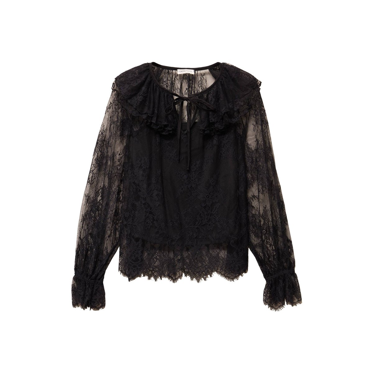 Blouse manches longues en dentelle noir, CACHE CACHE
