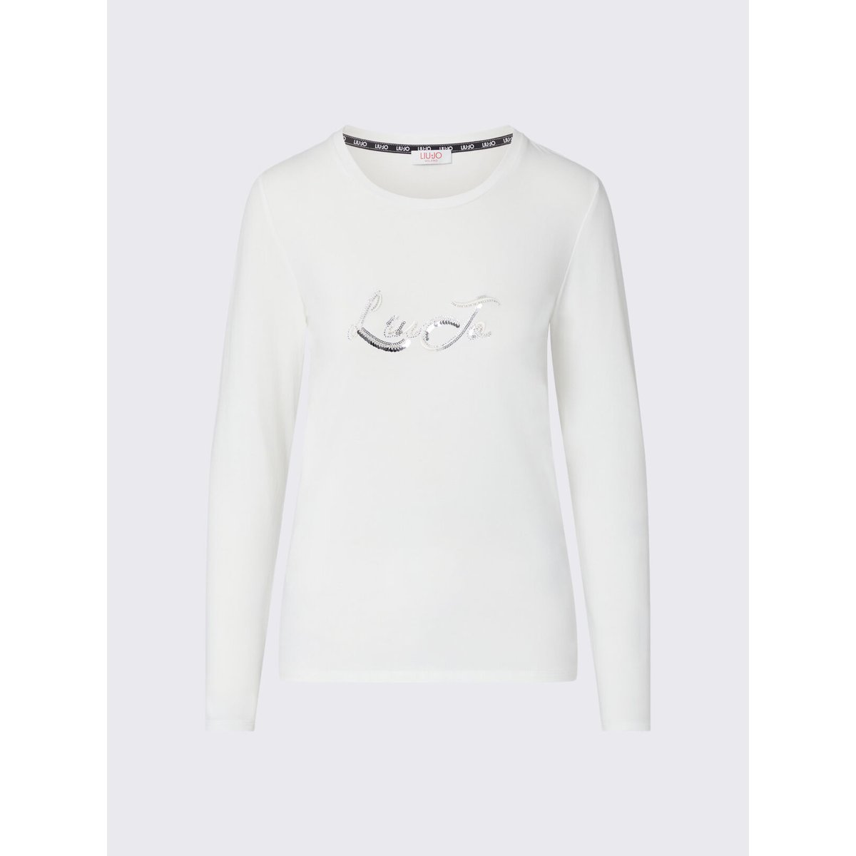 T-shirt à manches longues avec sequins blanc, LIU JO