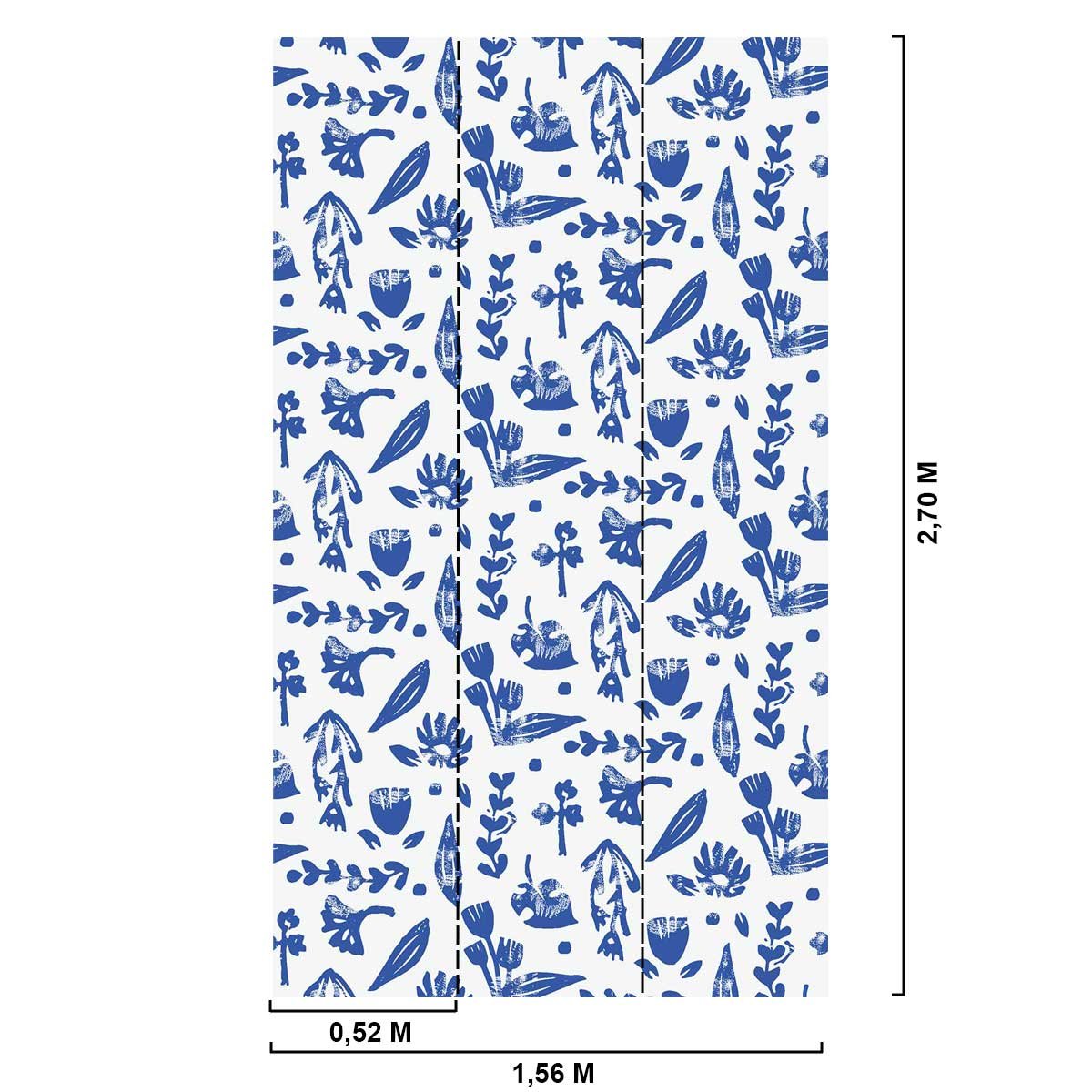 Papier peint fleur bleu intissé, HEXOA
