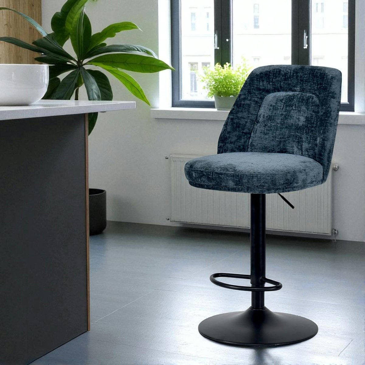 Chaise de bar pivotante et réglable (lot de 2) IENA bleu, PIER IMPORT