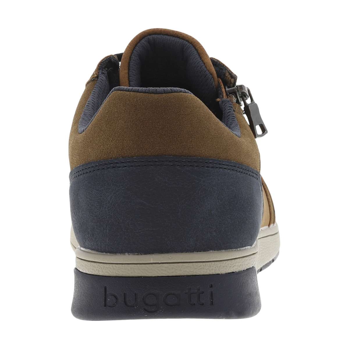 Sneakers croûte de cuir talon plat marron, BUGATTI