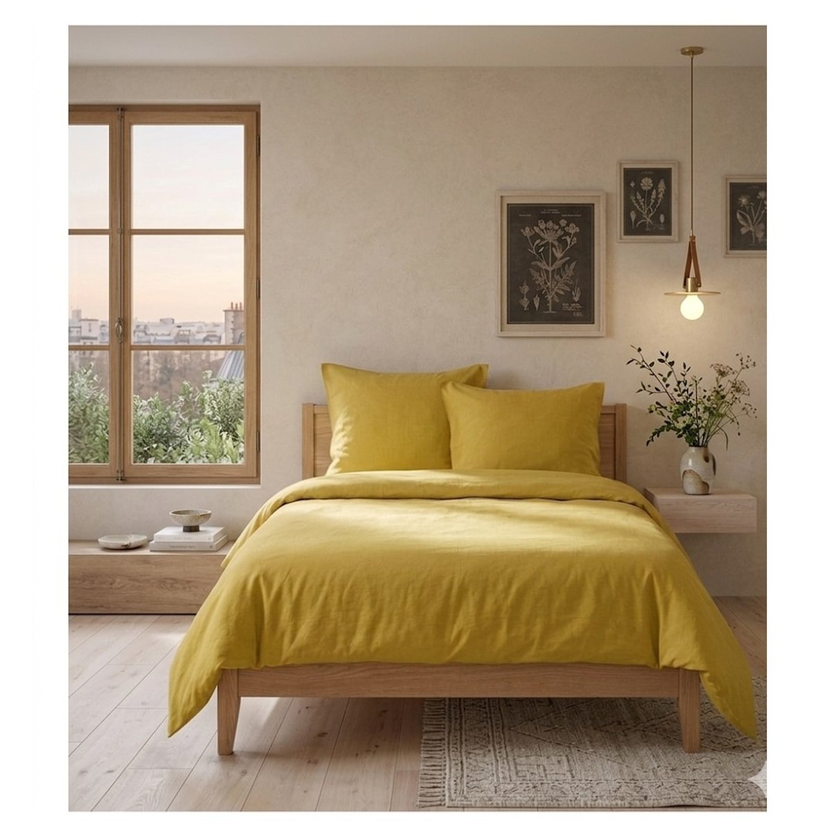 Parure de lit Collection Cocon moutarde, EDEN