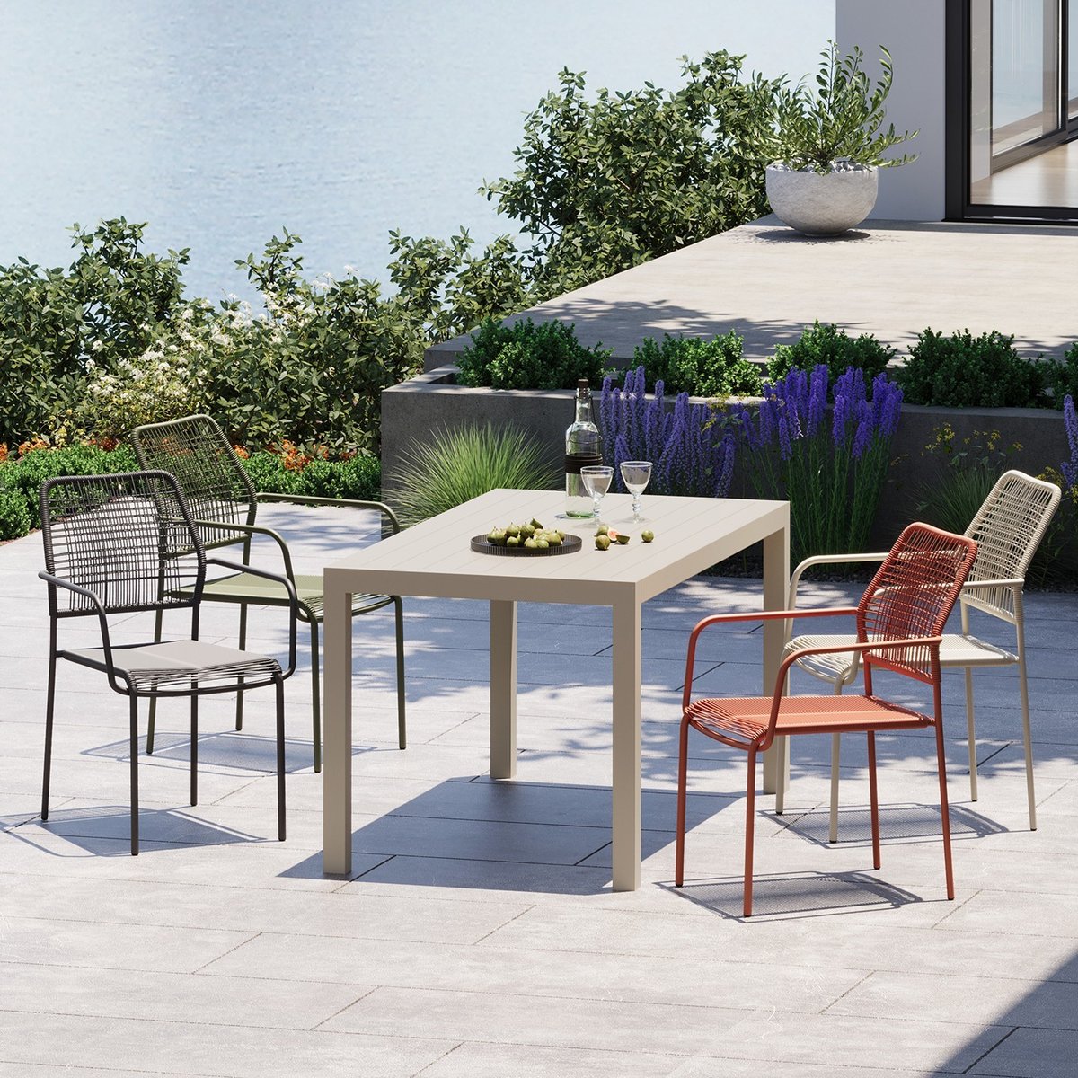 Table de jardin en acier, MADAGASCAR gris, KARE DESIGN