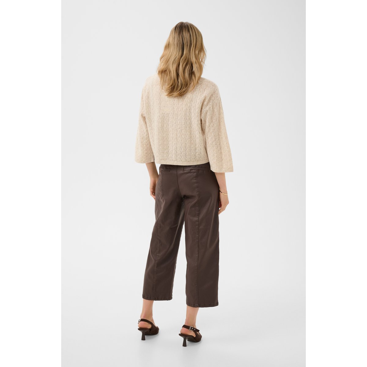 Pullover tricoté beige oat melange, CREAM