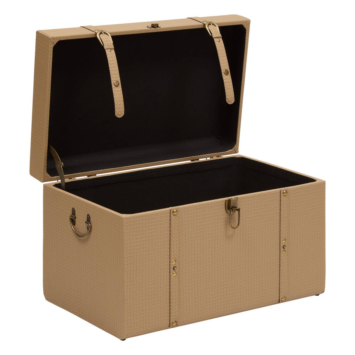 Lot de 3 malles rectangulaires BONIE taupe, ATMOSPHERA
