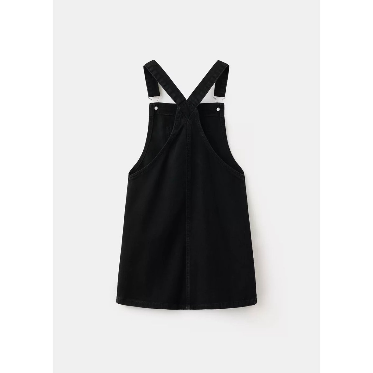 Robe chasuble denim poches black denim, MANGO KIDS