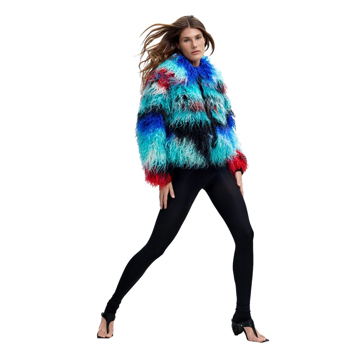 Manteau à poils longs Lacroix multicolore, DESIGUAL