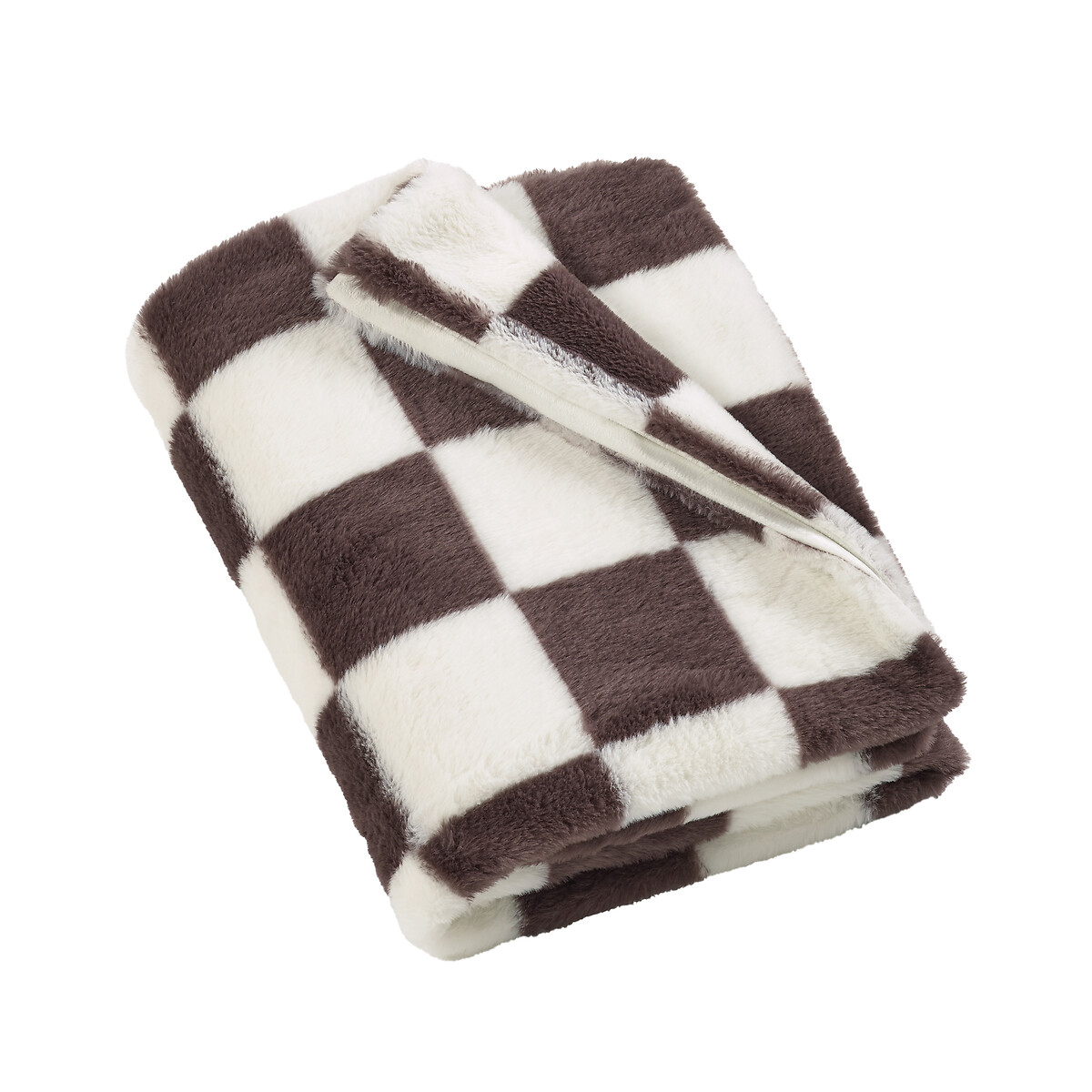 Cosy Soft Checkerboard Fleece Blanket Throw chocolate, CATHERINE LANSFIELD