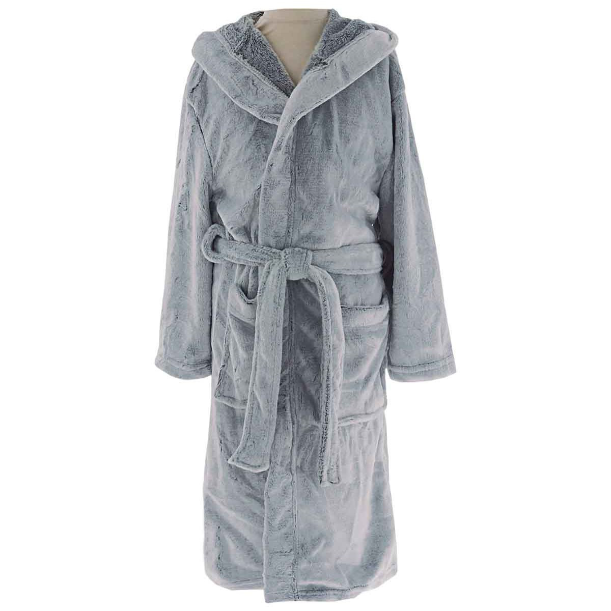 Peignoir polaire enfant junior doux & chaud ARES anthracite, SENSEI MAISON