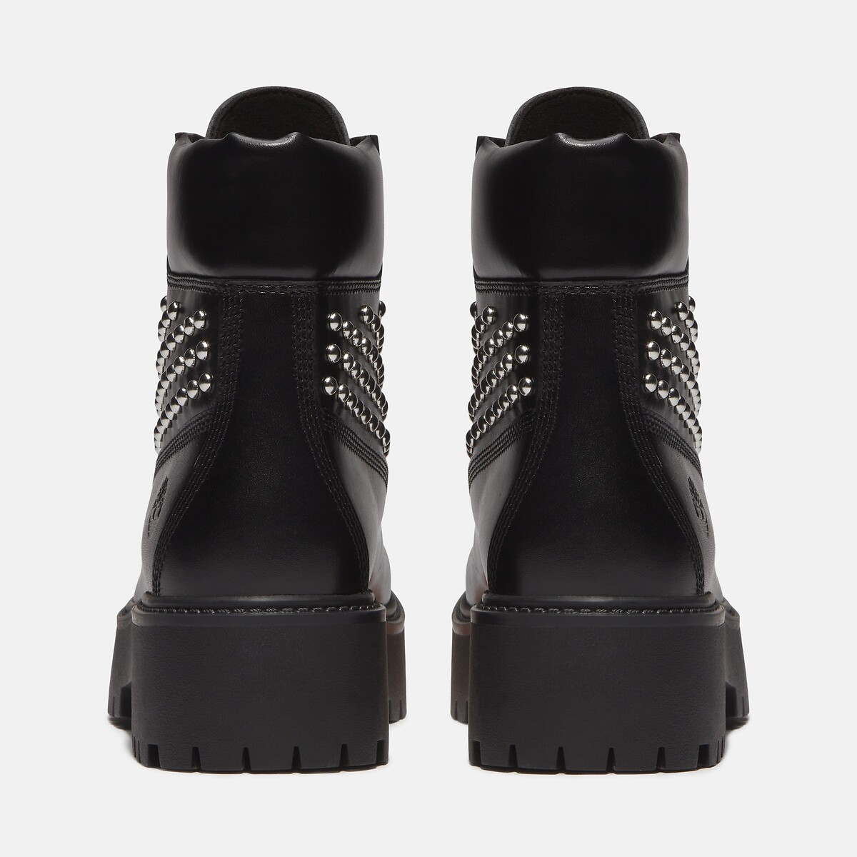 Stivaletti con zeppa e lacci, in pelle, con borchie, STONE STREET MID 6 INCH LACE nero , TIMBERLAND
