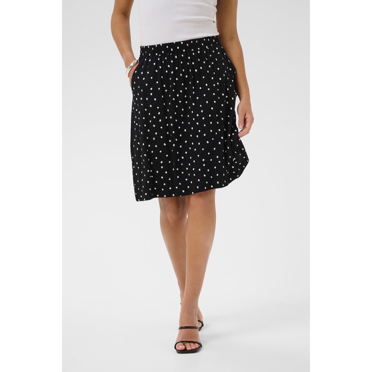 Jupe casual noir blanc black deep/chalk dot, KAFFE