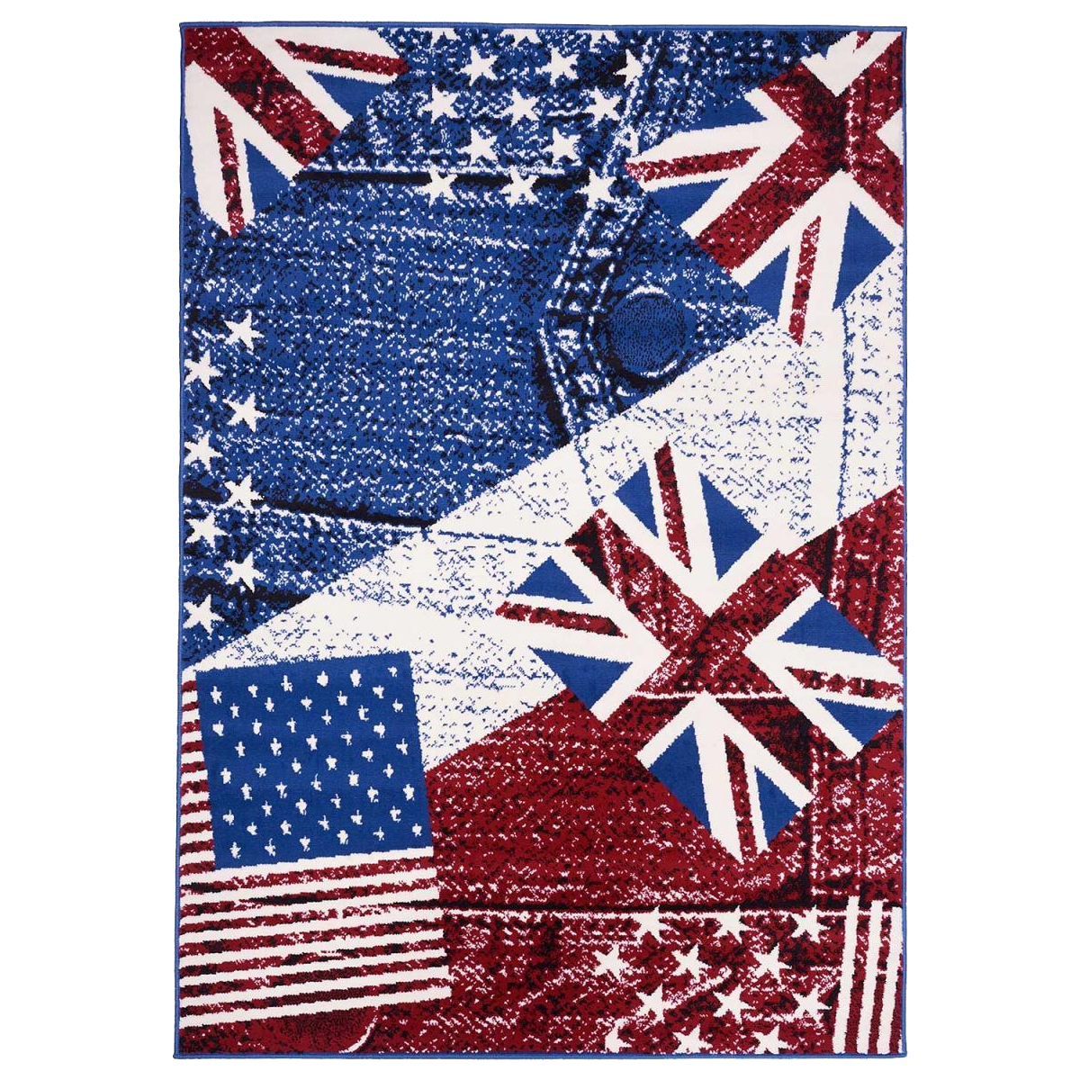 Tapis enfant tissé LYN1 USA UK bleu, UN AMOUR DE TAPIS