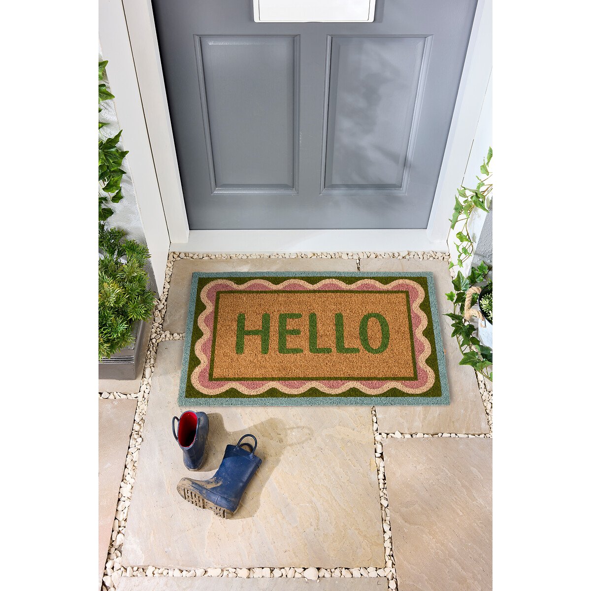 Hello Scallop Coir Doormat multi-coloured, MY MAT