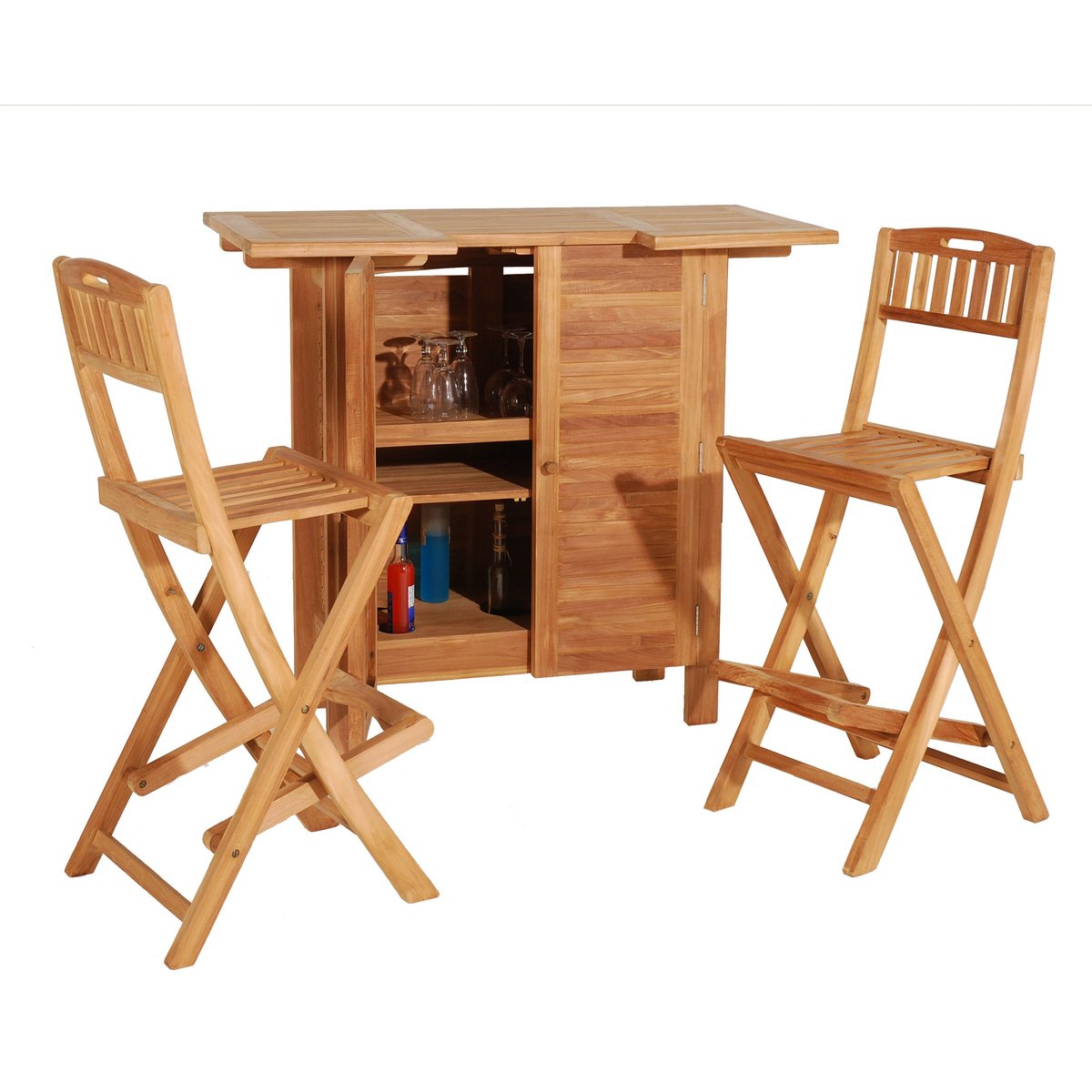 Bar de jardin en Teck brut massif 120cm SUMMER bois naturel, PIER IMPORT