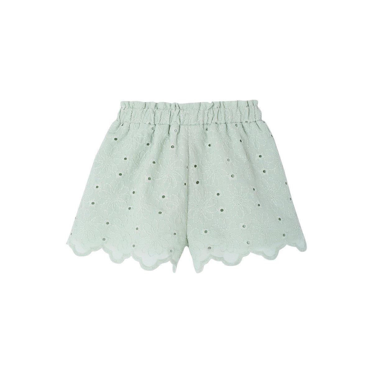 Short broderie anglaise vert sauge, VERTBAUDET