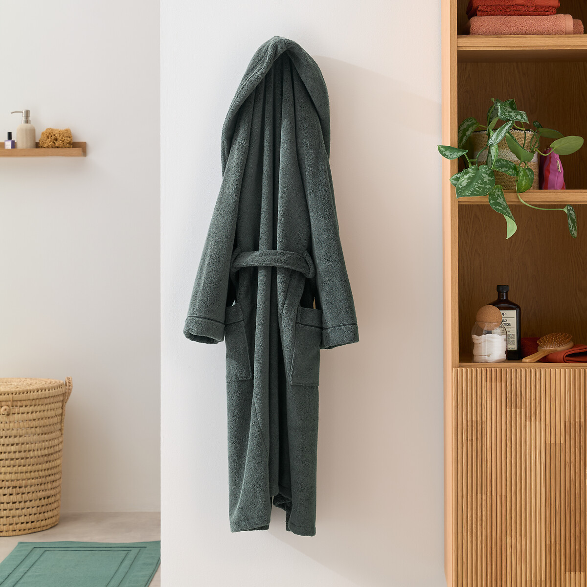 Peignoir adulte châle en coton peigné 400 g/m2, Victor cèdre, LA REDOUTE INTERIEURS