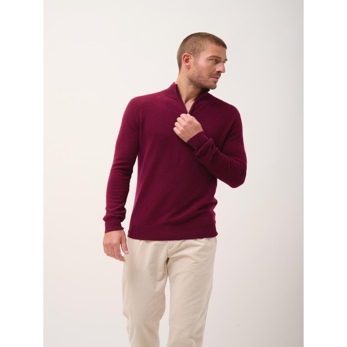 Pull Camionneur Bordeaux Bradley bordeaux, JUST CASHMERE