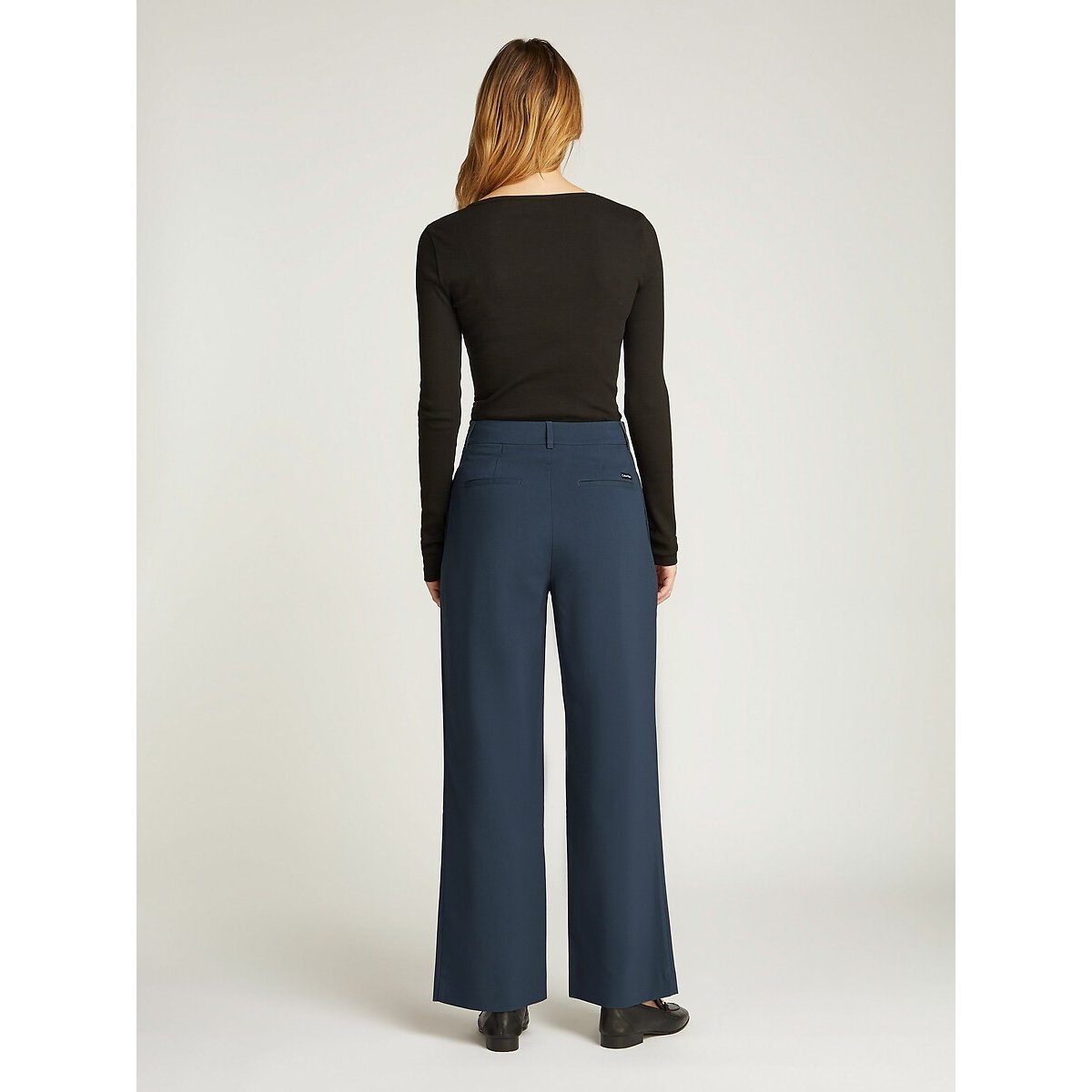Pleat Front Trousers with Wide Leg 90005821, CALVIN KLEIN JEANS