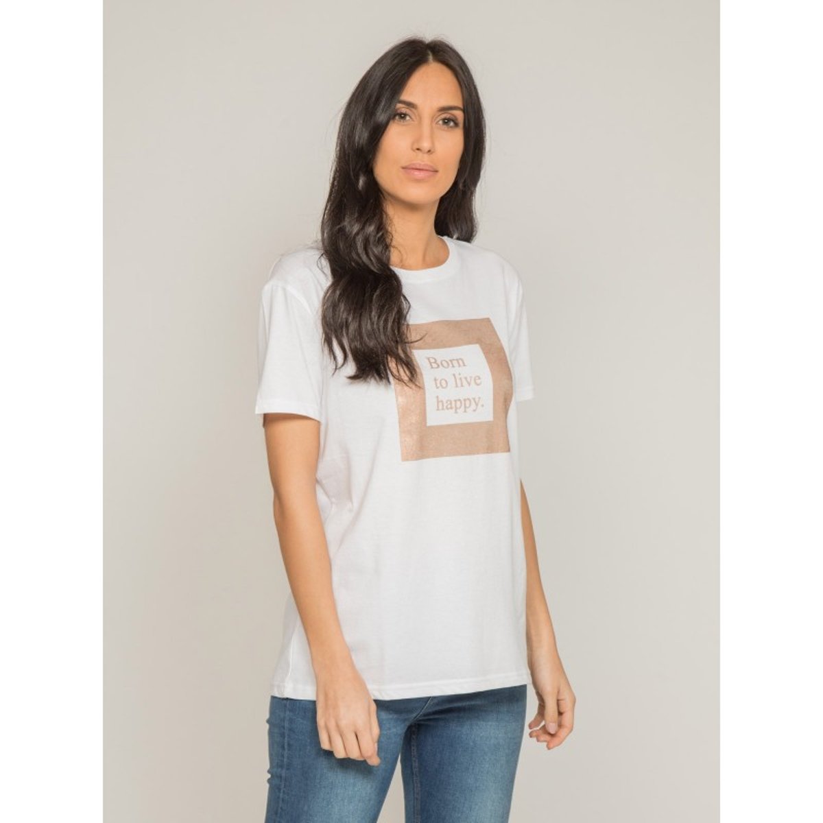 T-shirt Col Rond Message Fligny blanc, DONA LISA