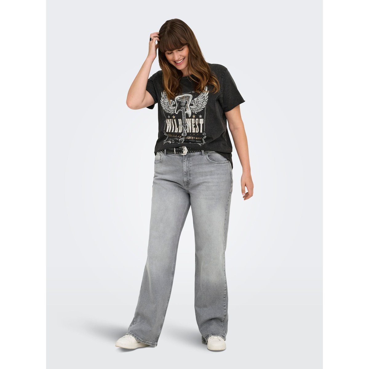 Jean À Jambe Large grey denim, ONLY CARMAKOMA