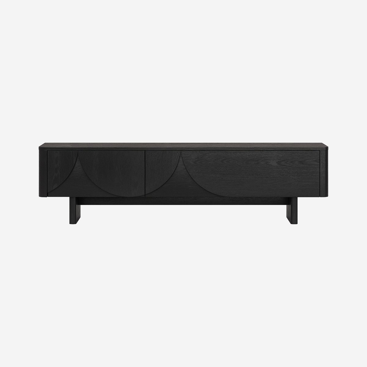 Banc TV panneau de particule MILORD noir, HABITAT
