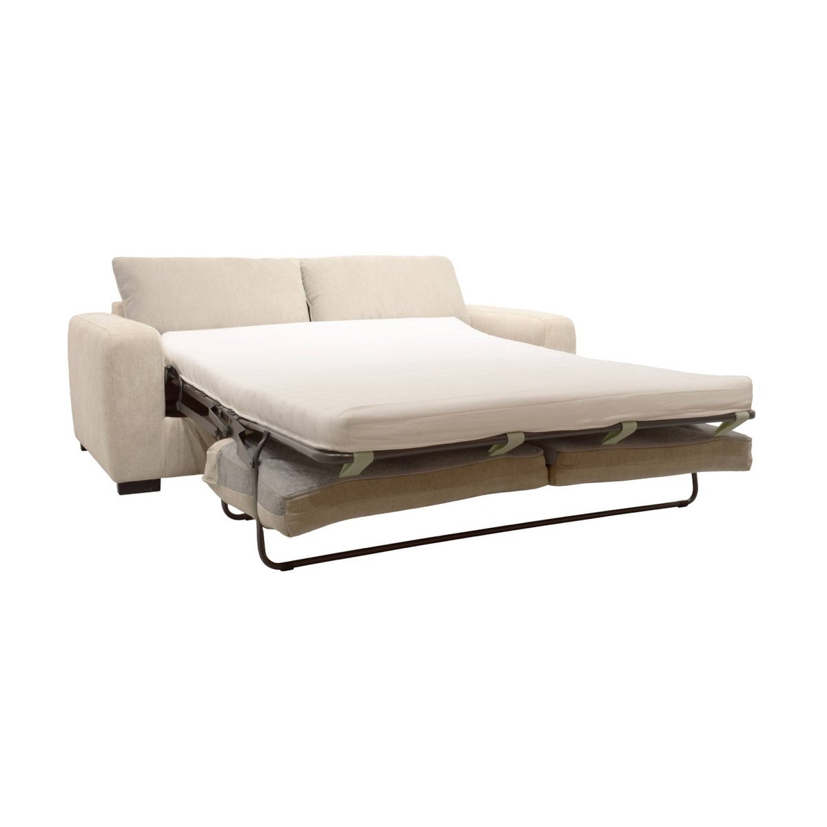 Canapé lit convertible 3 places tissu chenille avec matelas 10cm - Fabriqué en France NIDO beige, SWEEEK