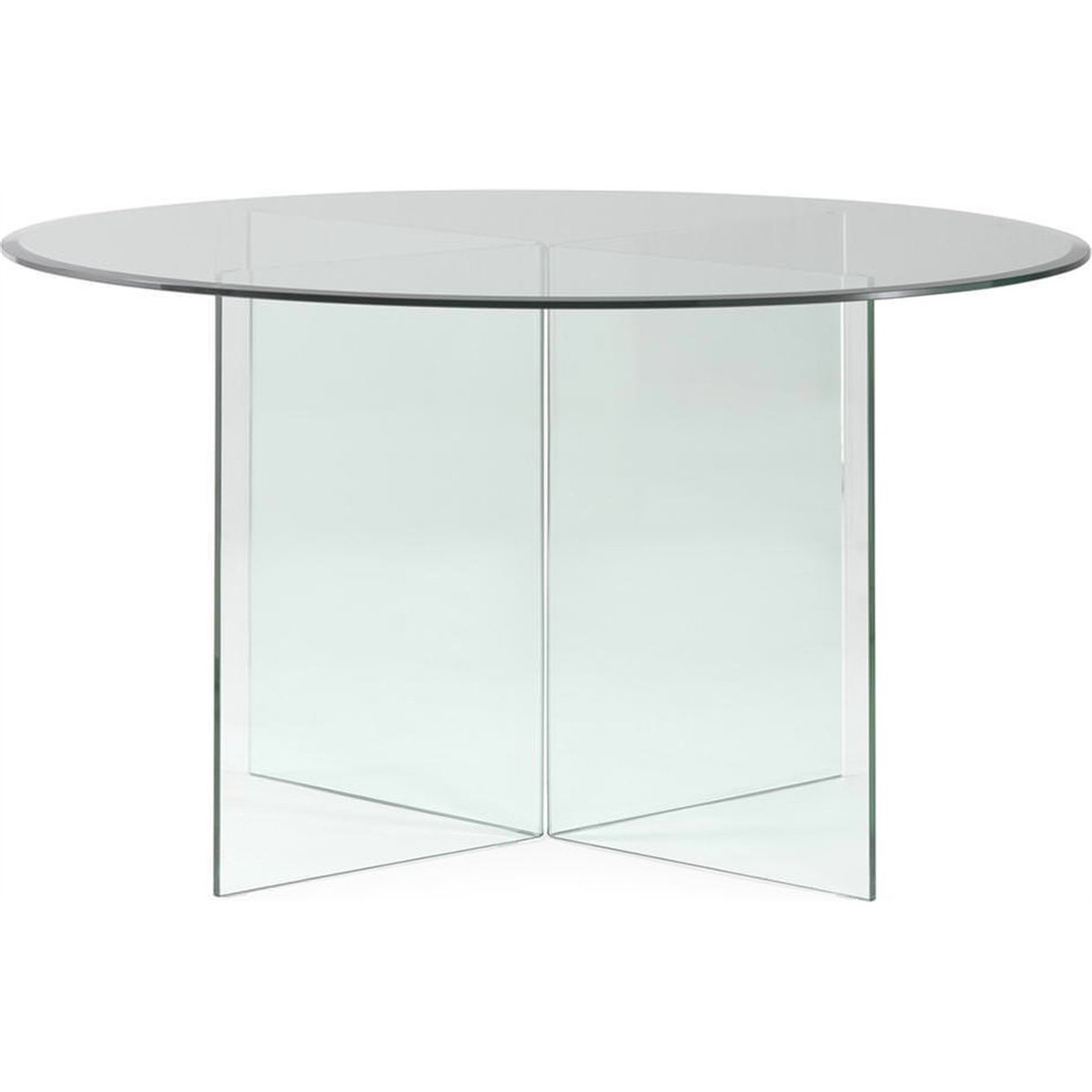 Table à manger ronde en verre transparent, RECOLLECTION