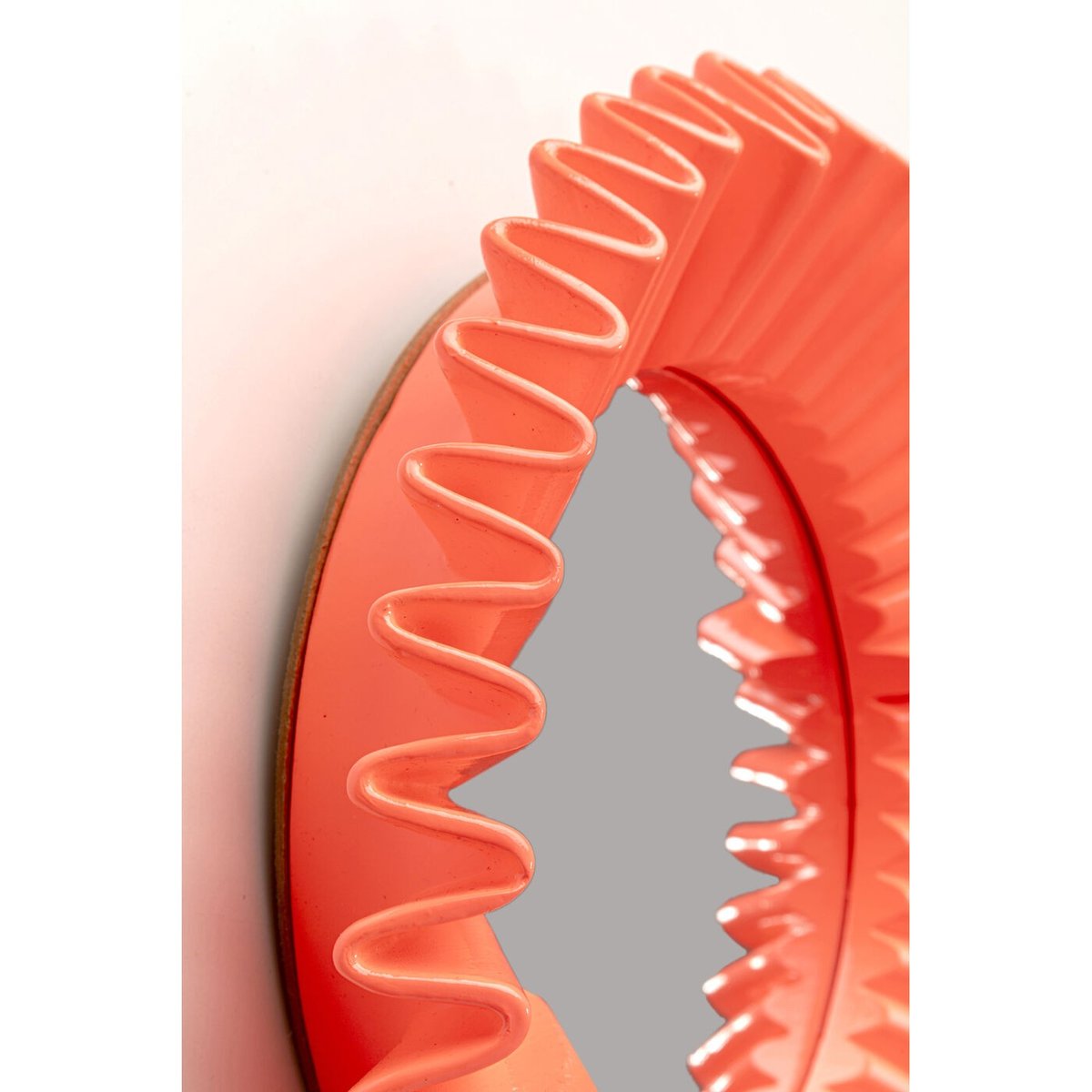 Miroir en polyrésine ondulée 32cm, HERMOSA orange, KARE DESIGN