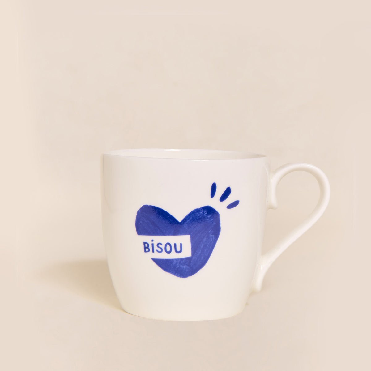 Mug cœur Bisou, CŒURS BLEUS bleu - bleu - bleu signature, EMOI EMOI