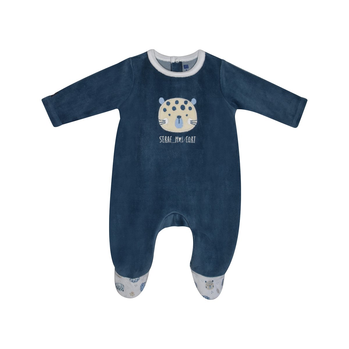 Dors bien lester velours rase pont dos bebe bleu, SUCRE D'ORGE