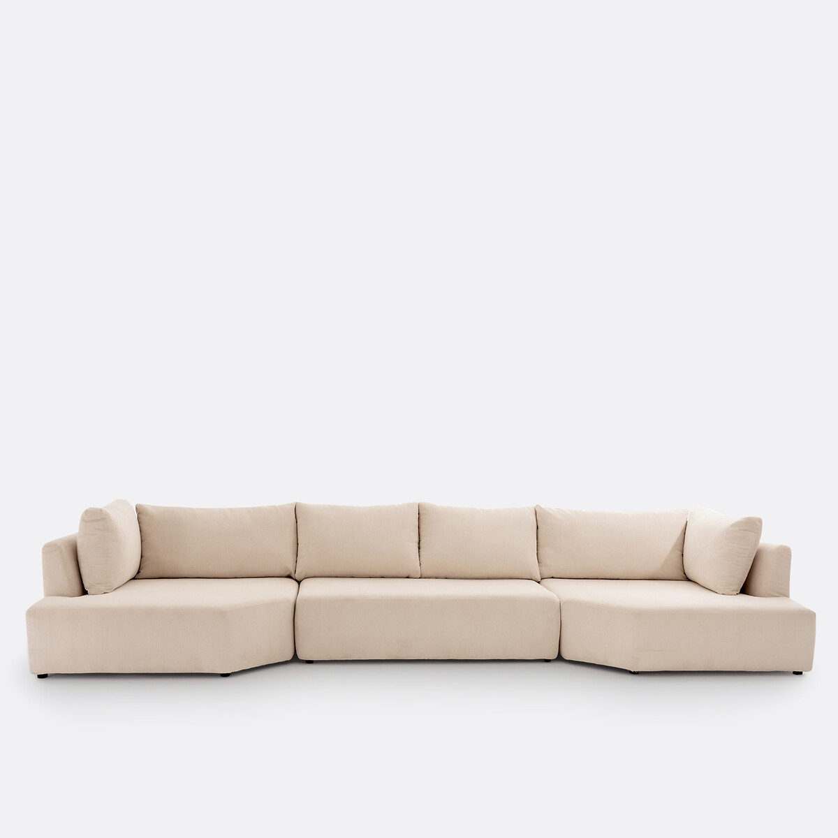 Elément banquette modulable, en velours côtelé fines côtes, MONICA ecru, LA REDOUTE INTERIEURS