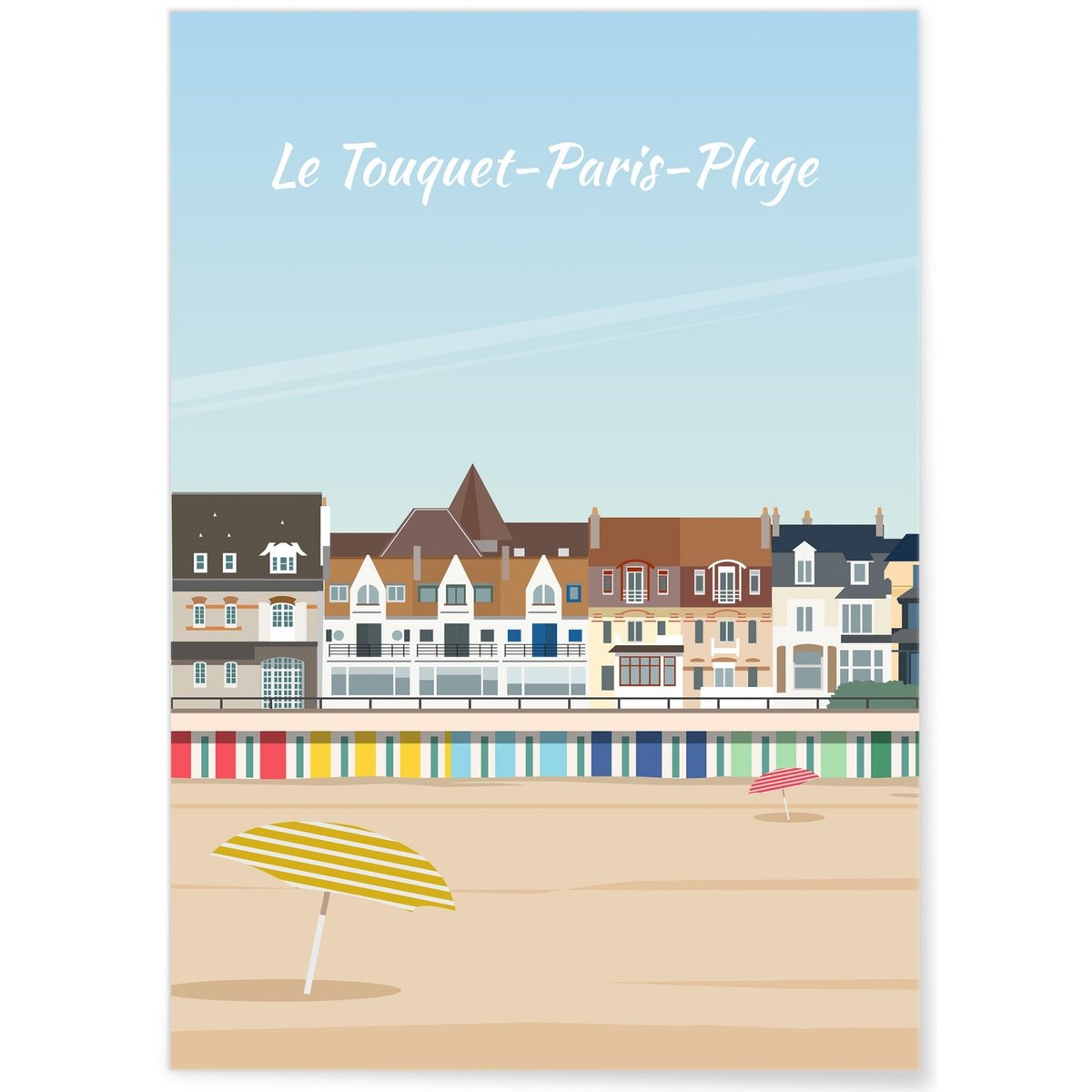 Affiche ville Le Touquet-Paris-Plage blanc, L'AFFICHERIE
