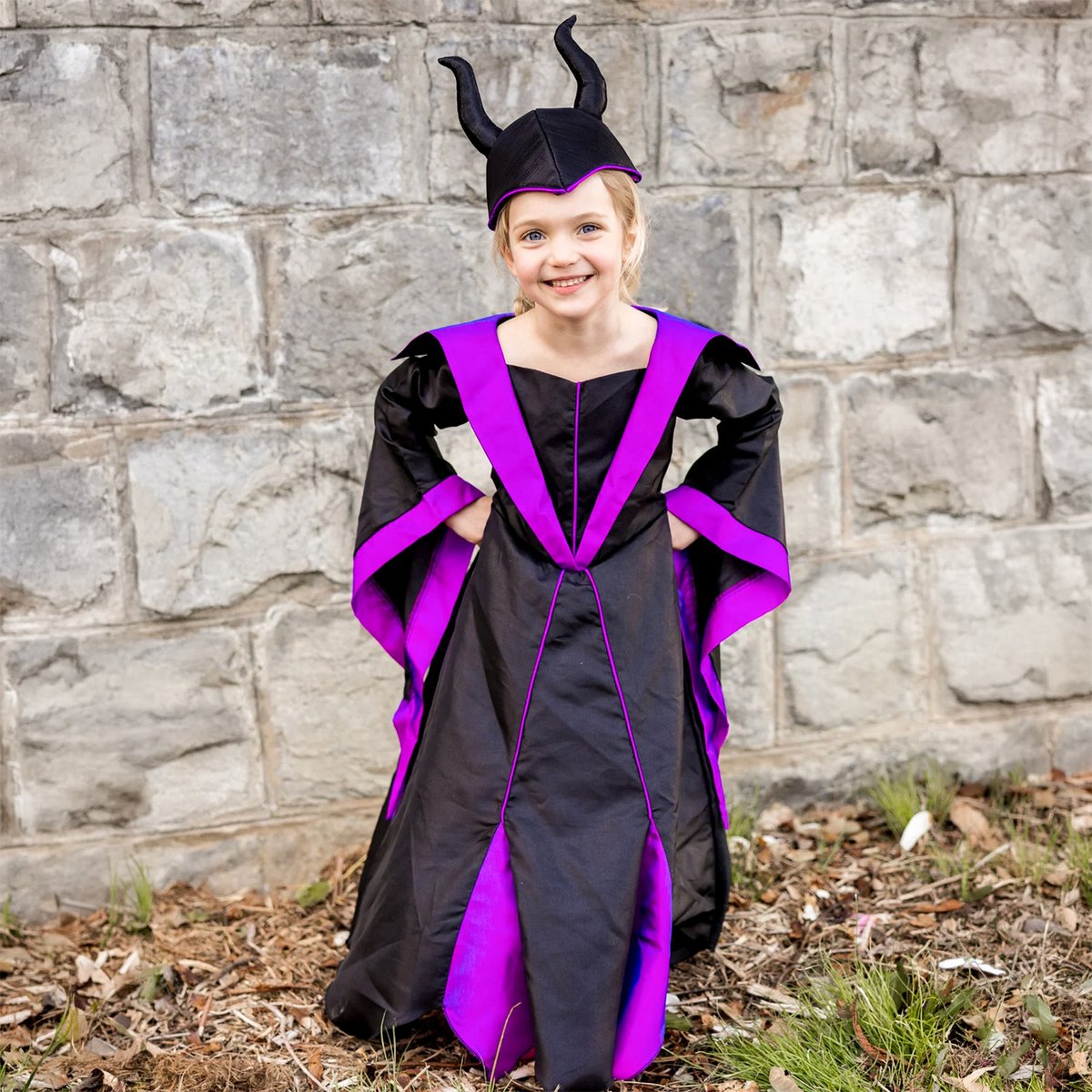 Déguisement princesse méchante enfant avec coiffe noir, GREAT PRETENDERS