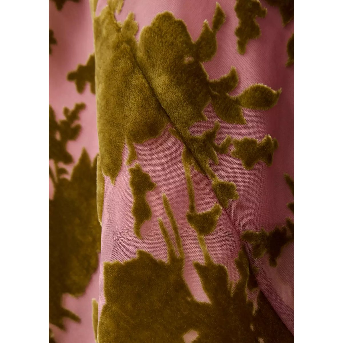 Robe dévoré à encolure drapée rose, MANGO
