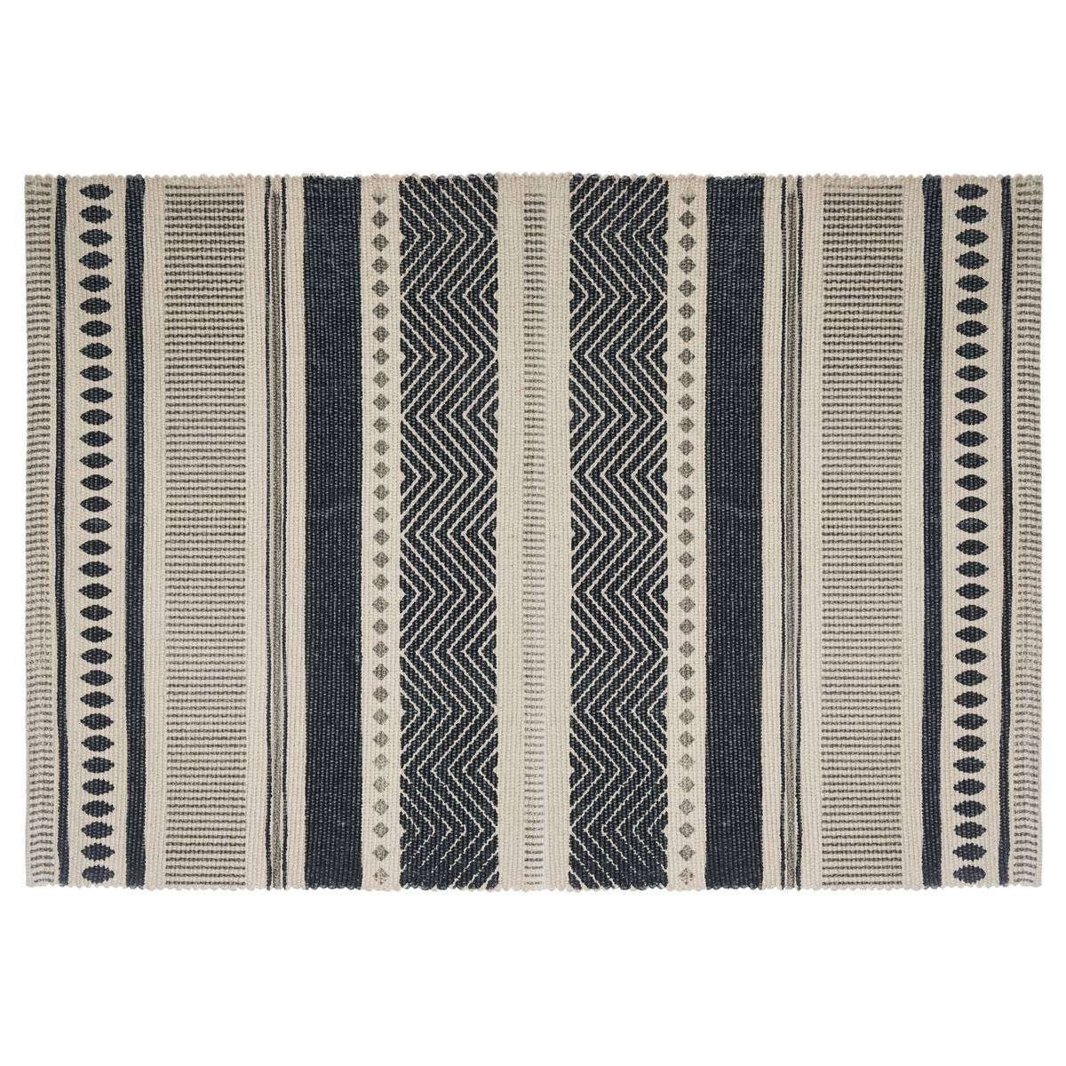 Tapis imprimé ALBAN noir, ATMOSPHERA