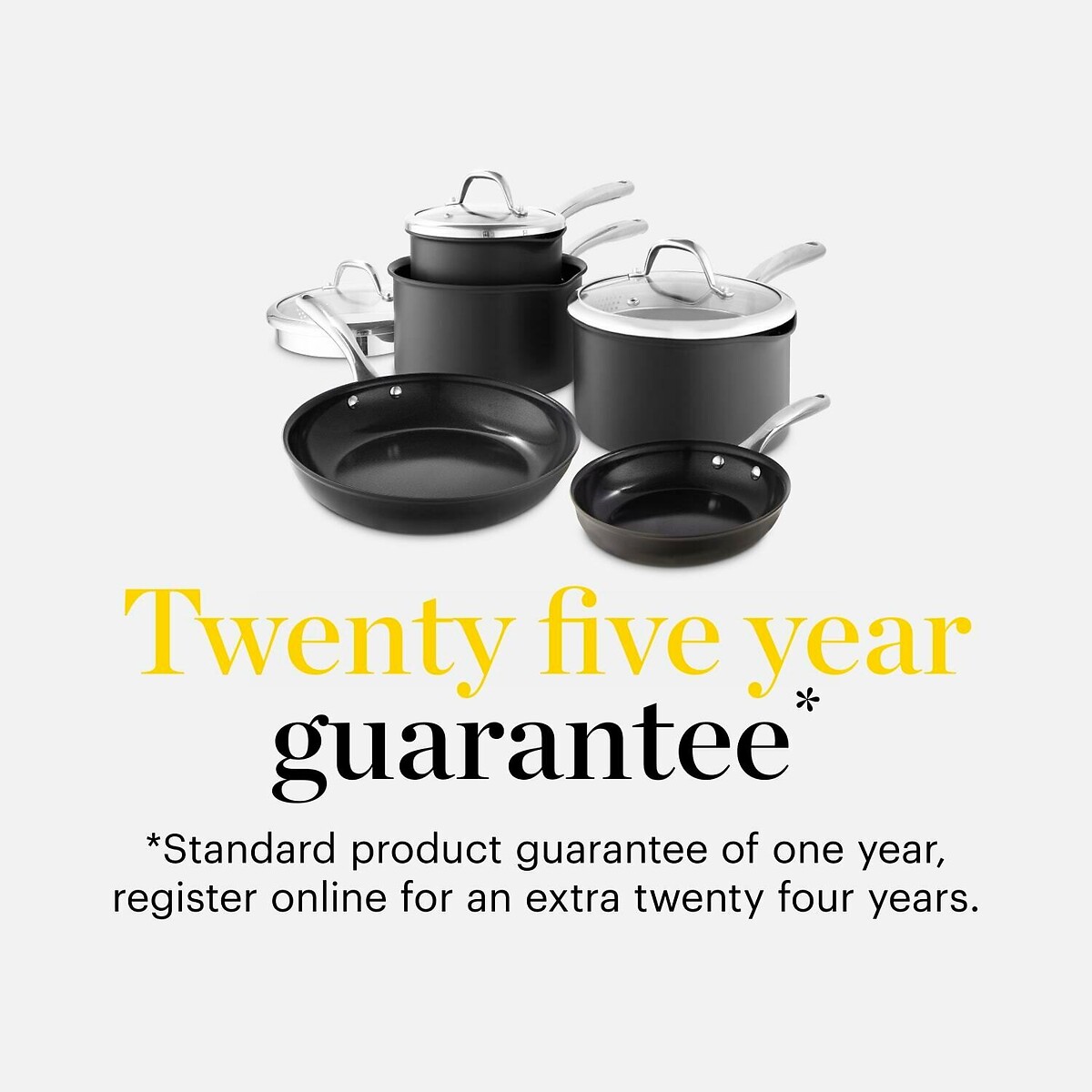 5-Piece Hard Anodized Cookware Set black, GOOD FOOD BY TOWER