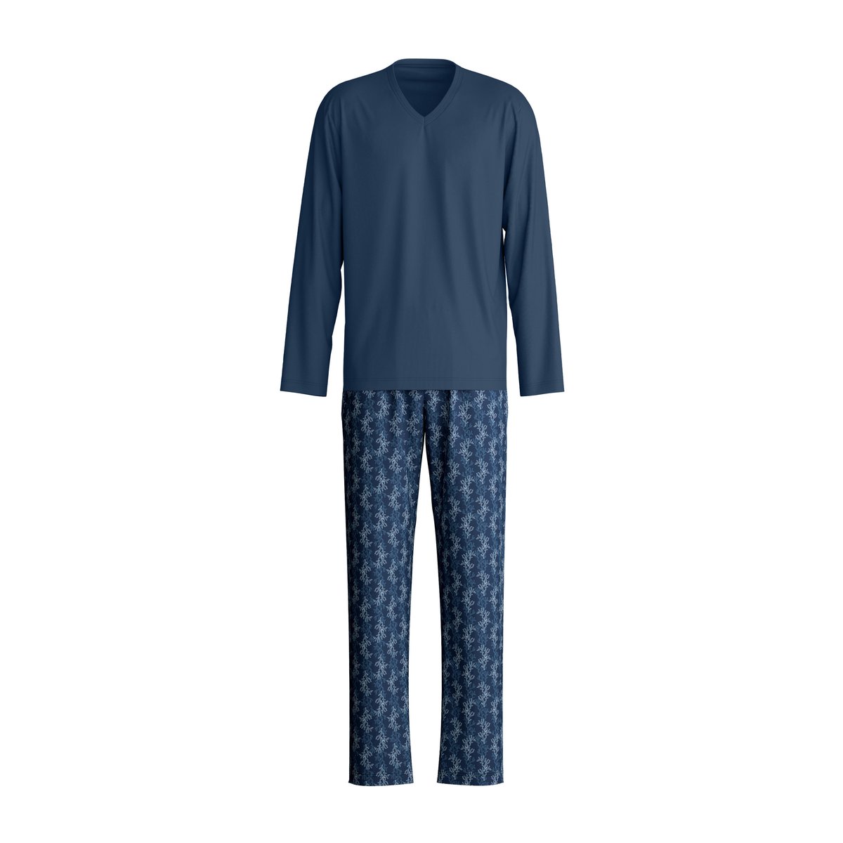 Pyjama, longue manches longues Coton NIGHTWEAR XTRA insigne bleu, CALIDA