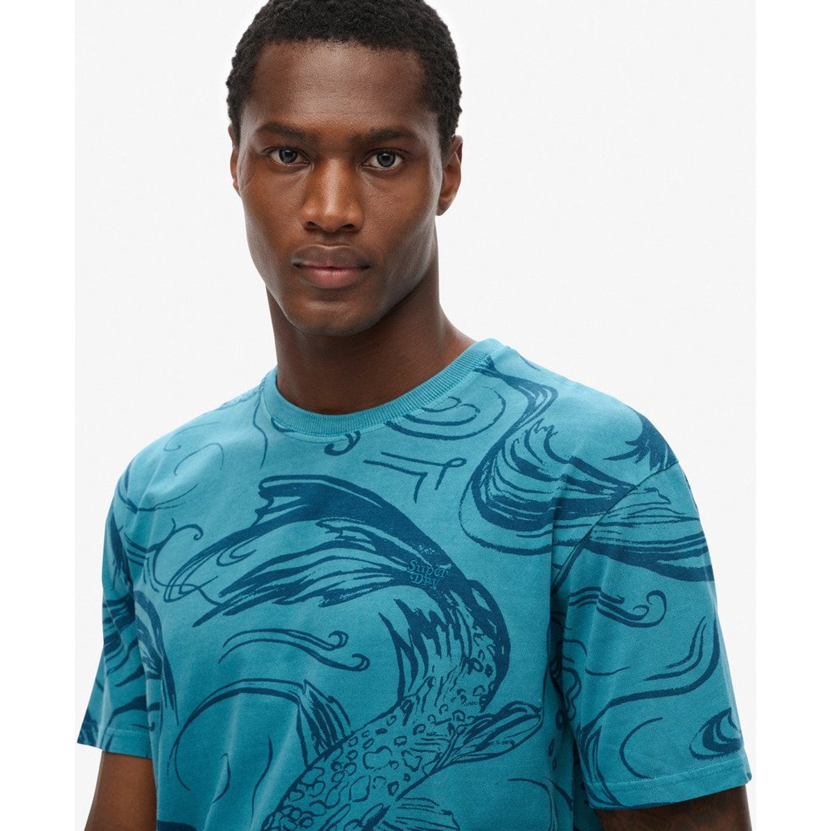 T-shirt imprimé surteint vintage bleu quais, SUPERDRY