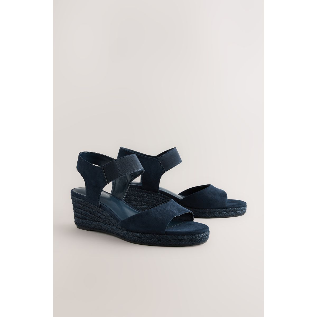 Chaussures compensées à bride élastique bleu marine, NEXT