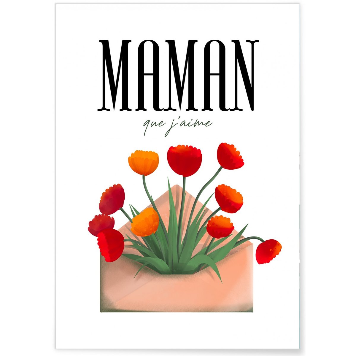 Affiche Maman que j'aime blanc, L'AFFICHERIE