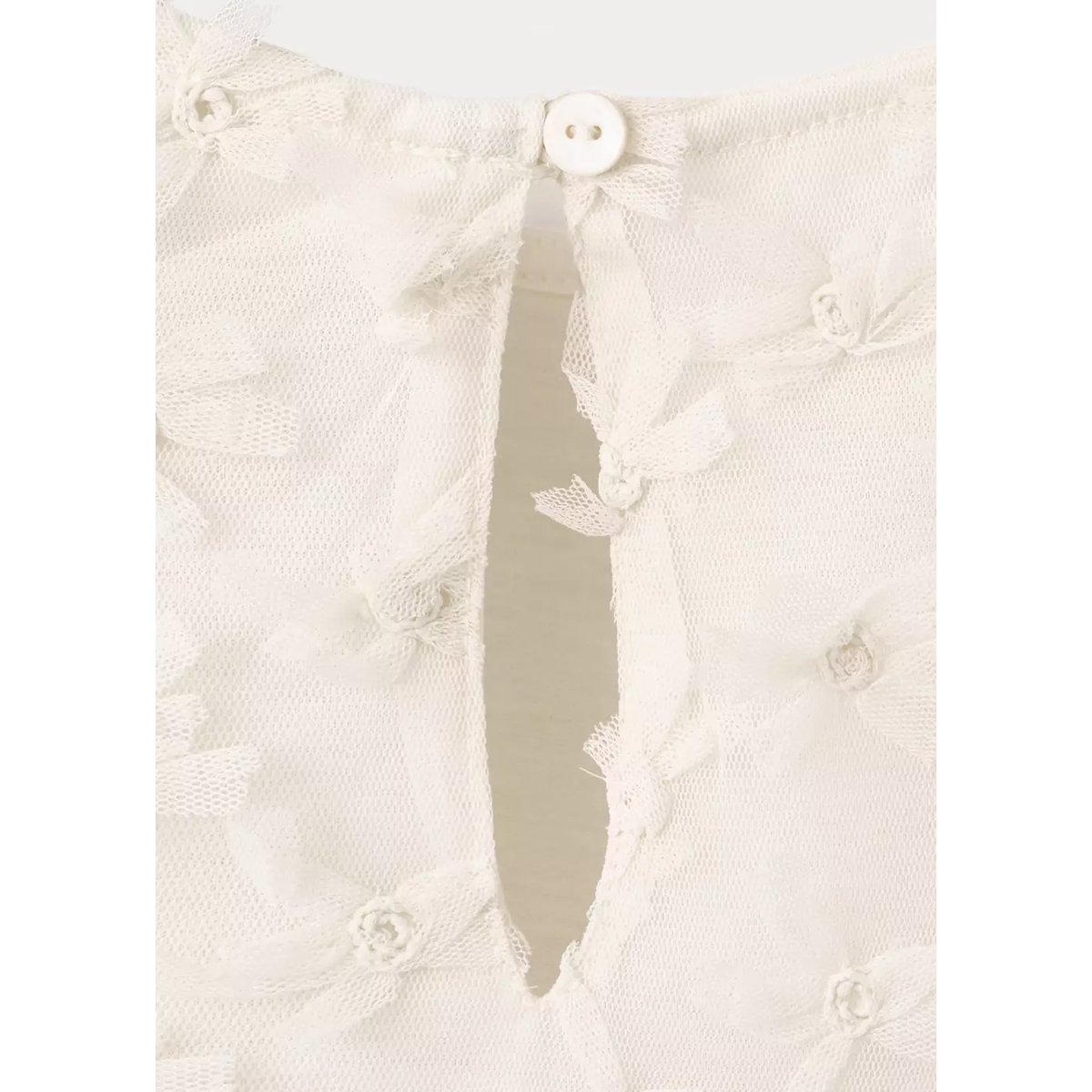 T-shirt fleurs relief blanc cassé, MANGO KIDS