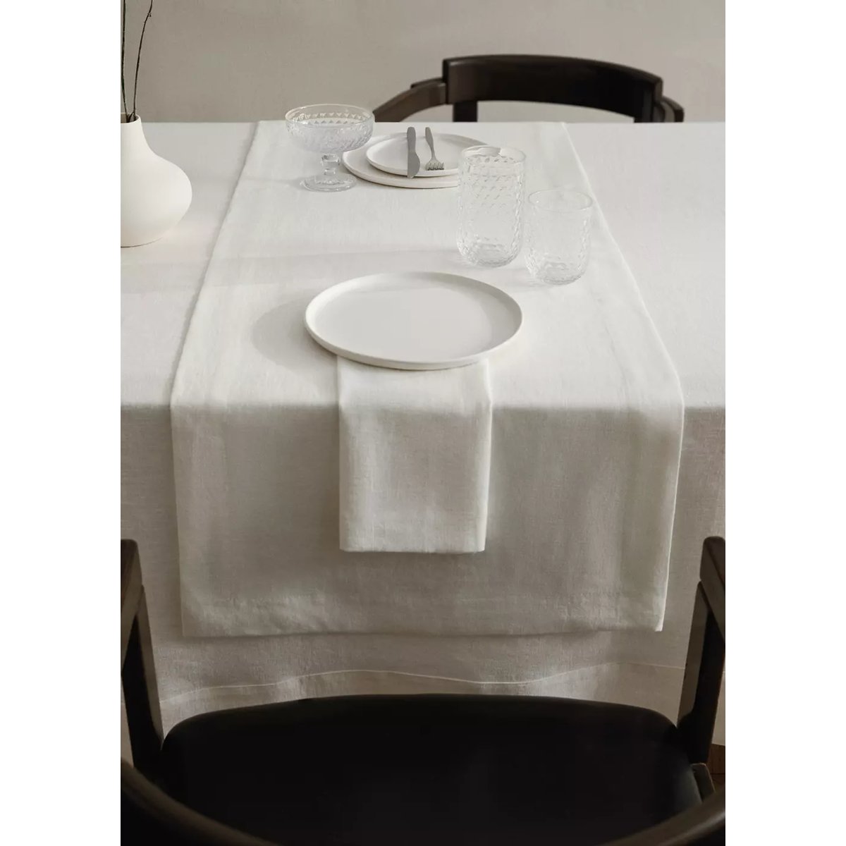 Chemin de table lin blanc, MANGO HOME