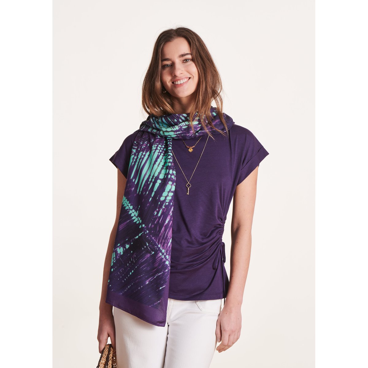 Foulard imprimé blueberry, LA FEE MARABOUTEE