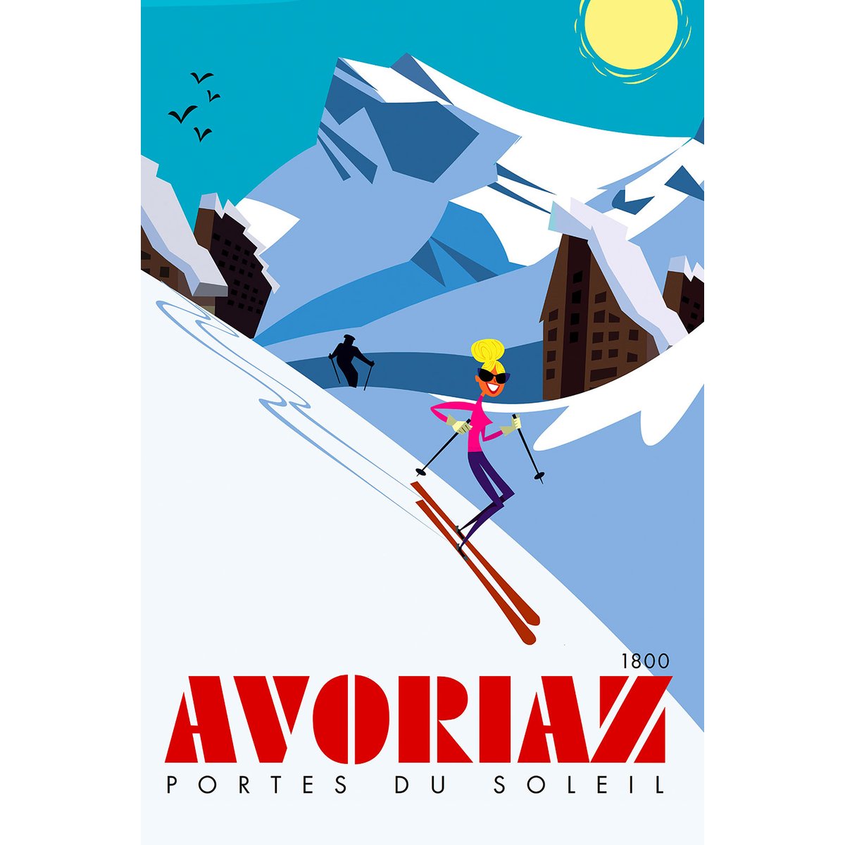 Tableau de voyage avoriaz 1800 tableau alu dibond, HEXOA
