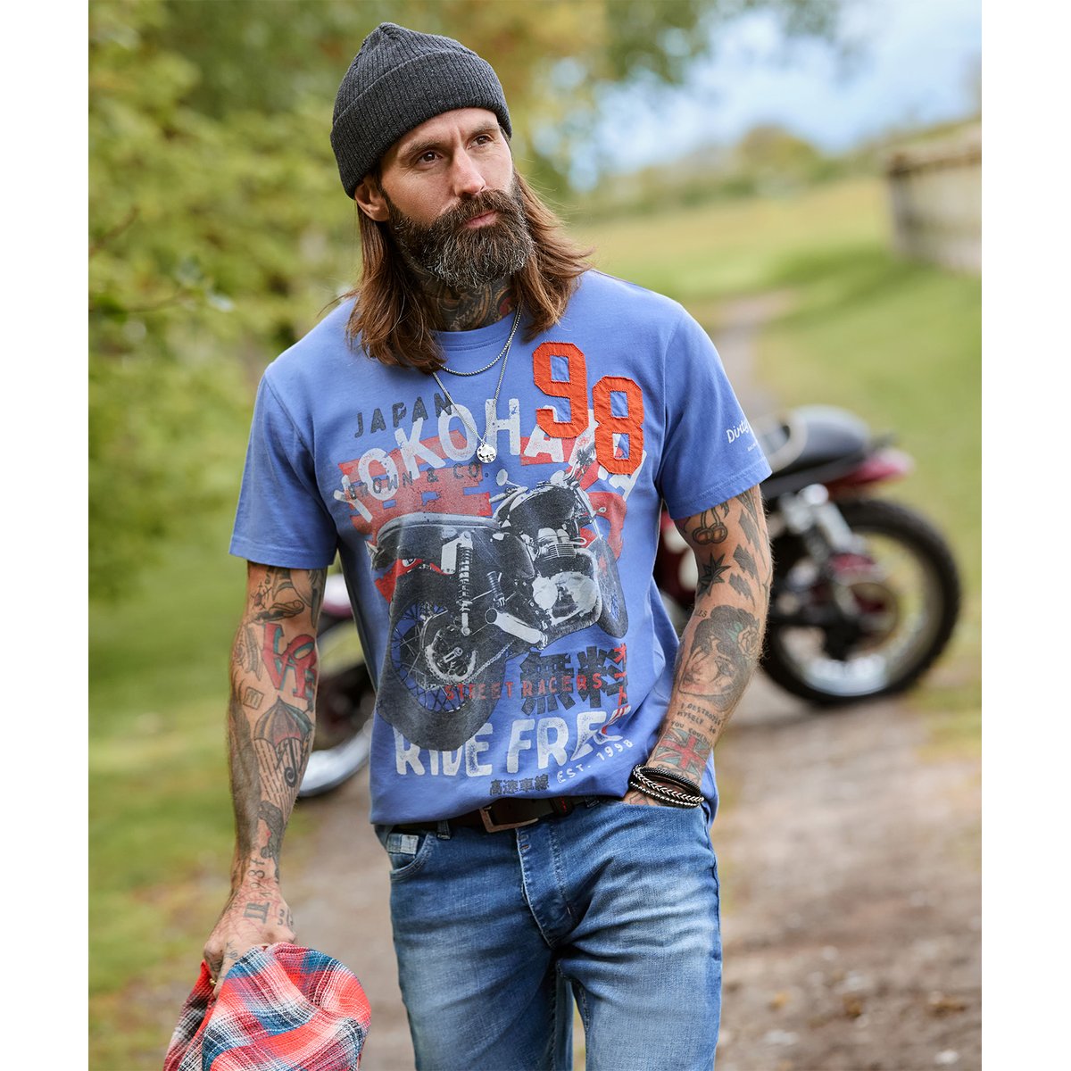 T-Shirt Ride Free bleu, JOE BROWNS