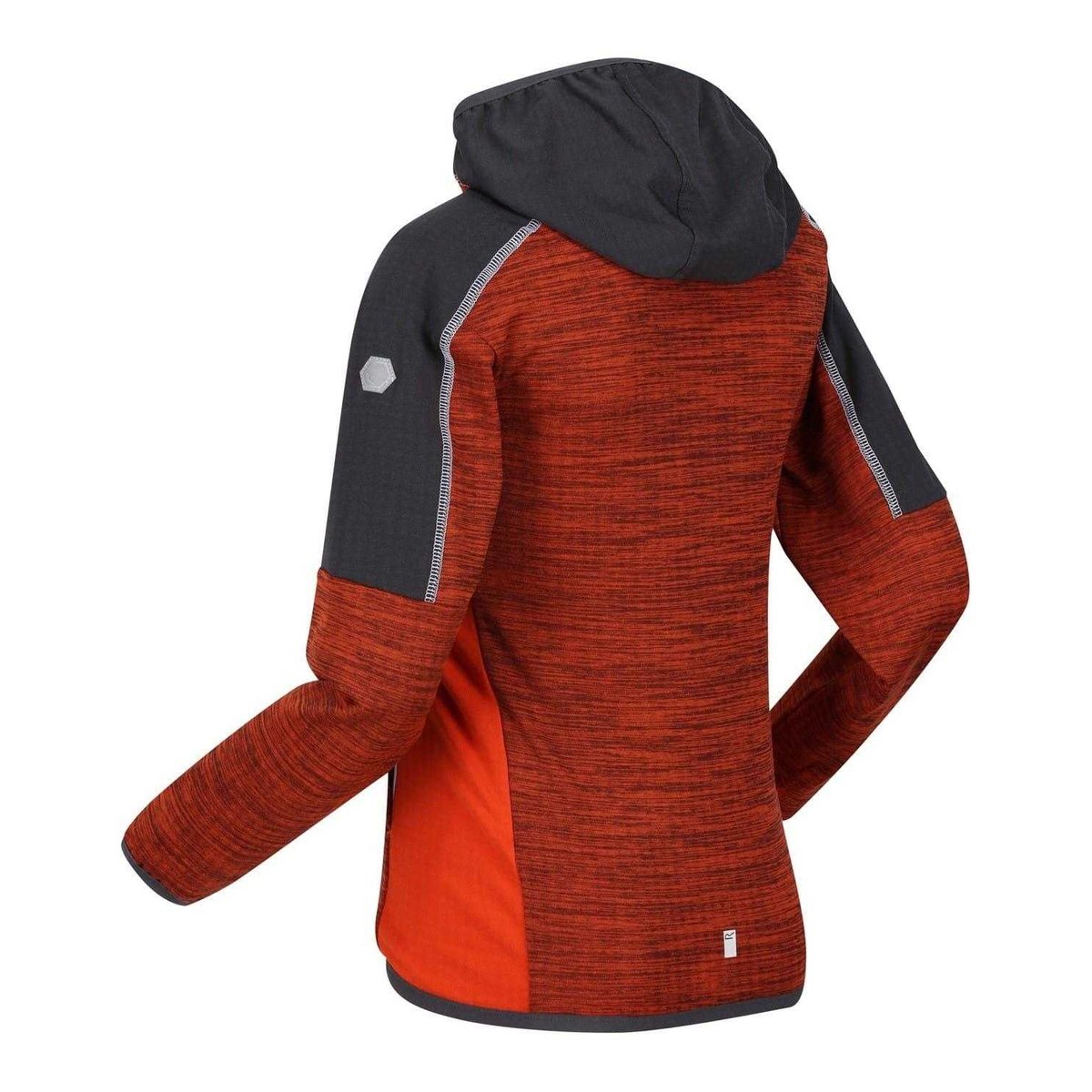 Veste chinée à capuche motif/style panneau contrasté BURNTON orange vif / rouge orange, REGATTA