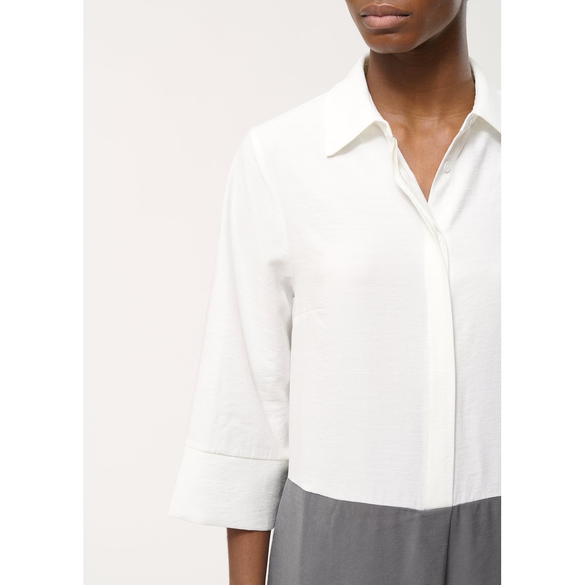 Combinaison bicolore oversize blanc/anthracite, HUMILITY