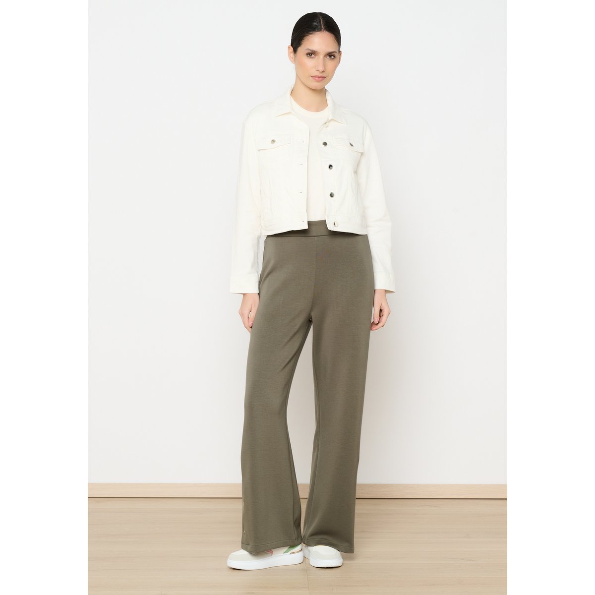 Veste en sergé en coton blanc vanille, LOLALIZA
