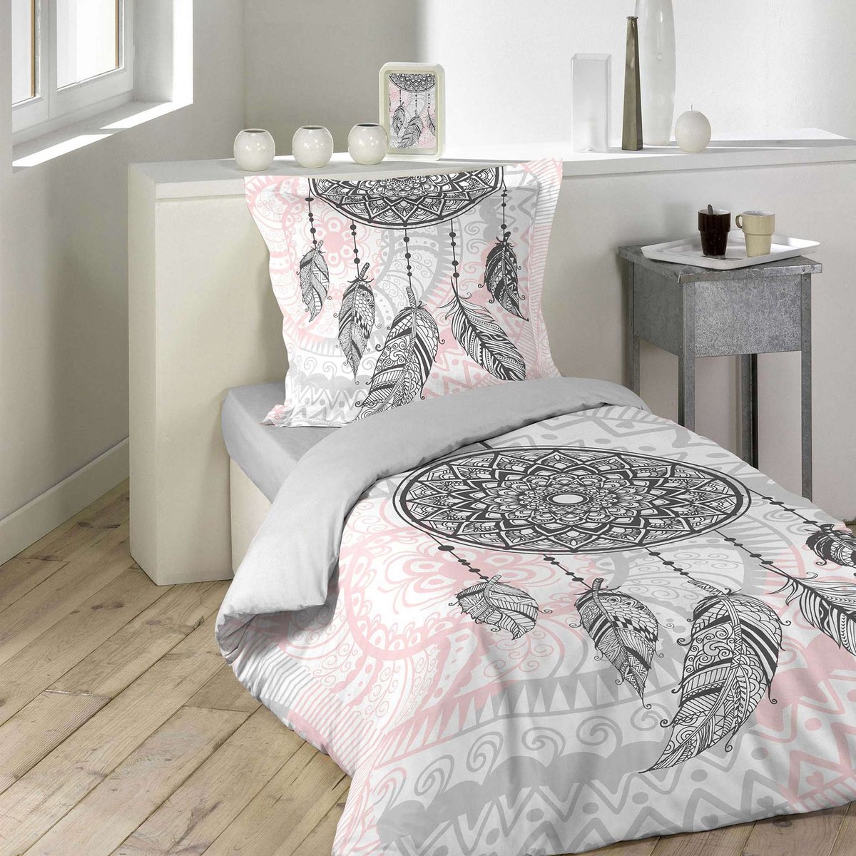 Parure de lit NAMASTE blanc, DOUCEUR D'INTÉRIEUR