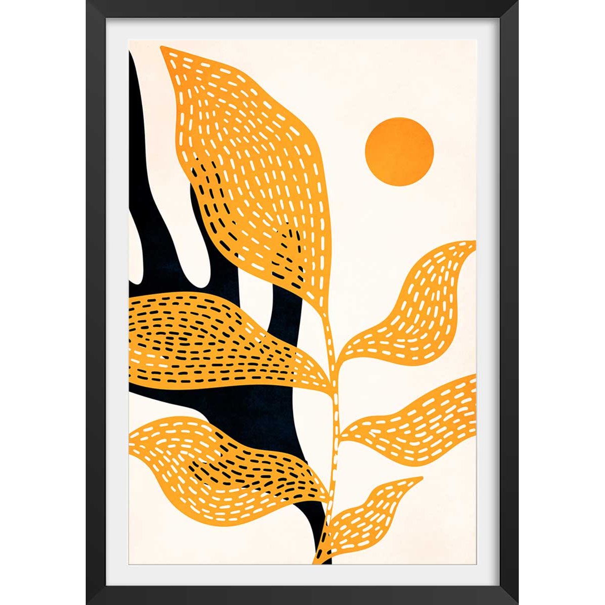 Affiche ""Le Jardin de Van Gogh"" affiche + cadre en bois - noir, HEXOA